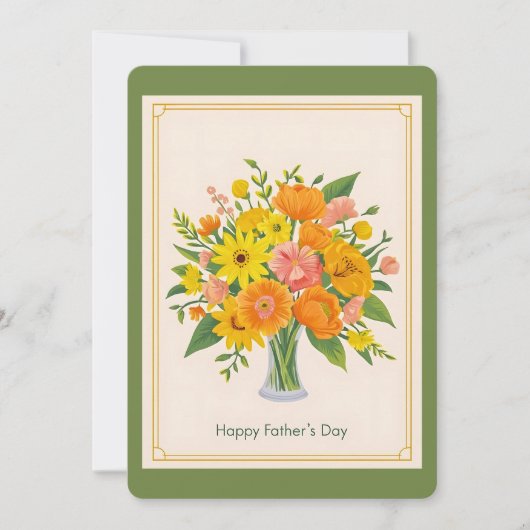 Happy Vaderdag Floral Boeket Kaart (Voorkant)
