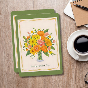 Happy Vaderdag Floral Boeket Kaart