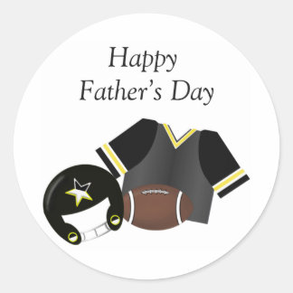 Happy Vaderdag (football - zwart) Ronde Sticker