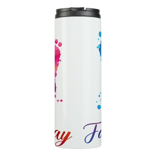 Happy Vaderdag Footprint Art Thermosbeker (Achterkant)