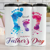 Happy Vaderdag Footprint Art Thermosbeker