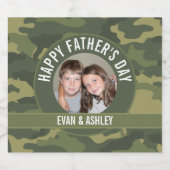 Happy Vaderdag - Foto Camouflage Green Bier Etiket (Enkel label)