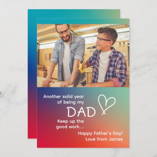 Happy Vaderdag foto Grappig verloop Feestdagenkaart (Voorkant / Achterkant)