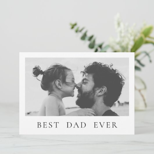 Happy vaderdag foto minimalistisch beste vader ooi kaart (Staand voorkant)