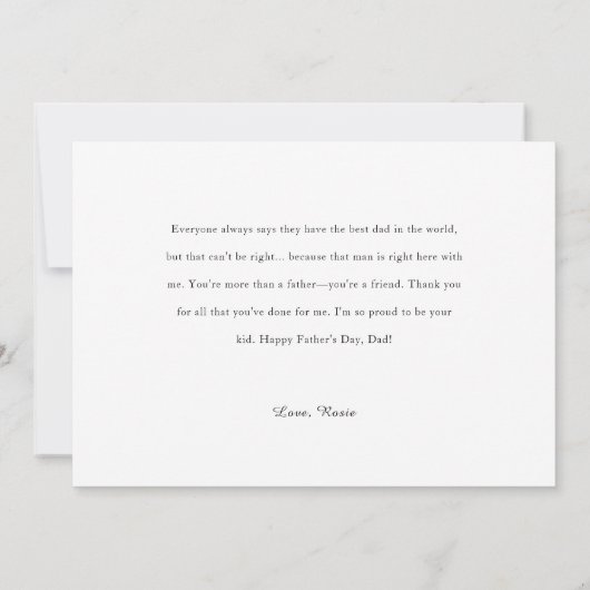 Happy vaderdag foto minimalistisch beste vader ooi kaart (Achterkant)