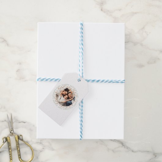 Happy Vaderdag-fotokaart | vader Cadeaulabel (Met Touw)