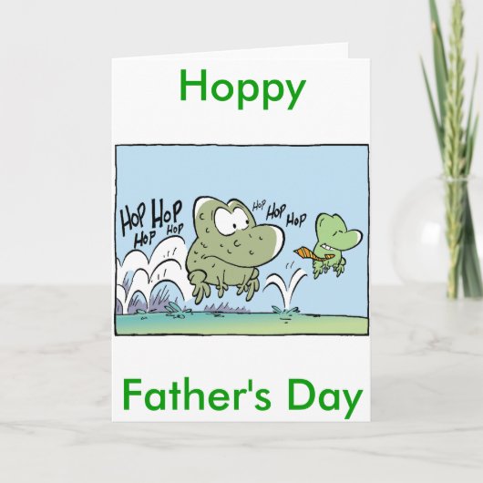 Happy Vaderdag Frog Cartoon Card Kaart (Voorkant)