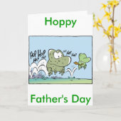Happy Vaderdag Frog Cartoon Card Kaart (Gele Bloem)