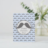 Happy Vaderdag - Fun Mustache Pattern Briefkaart (Staand voorkant)