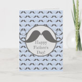 Happy Vaderdag - Fun Mustache Pattern Feestdagen Kaart (Voorkant)