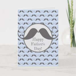 Happy Vaderdag - Fun Mustache Pattern Feestdagen Kaart