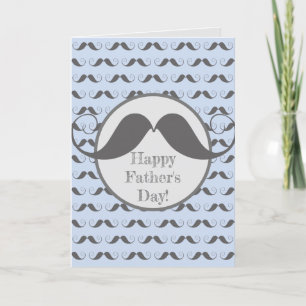 Happy Vaderdag - Fun Mustache Pattern Feestdagen Kaart