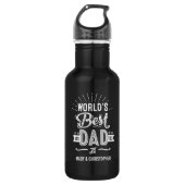 Happy Vaderdag Fun World's beste vader Kinder naam Waterfles (Voorkant)