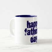 Happy Vaderdag Funny Typografie Blue White Mok (Voorkant links)