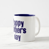 Happy Vaderdag Funny Typografie Blue White Mok (Voorkant rechts)