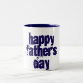 Happy Vaderdag Funny Typografie Blue White Mok (Center)