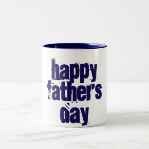 Happy Vaderdag Funny Typography Blue White Mok