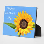 Happy Vaderdag - Gele Zonnebloem op Blue Sky Fotoplaat (Zijkant)
