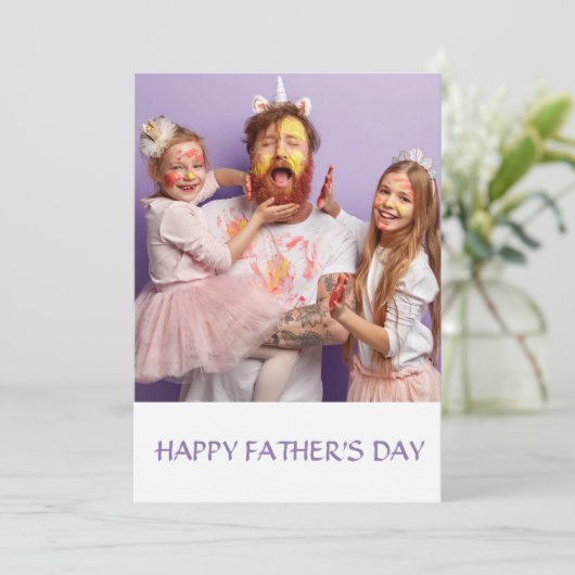 Happy Vaderdag gepersonaliseerde foto Bedankkaart (Staand voorkant)