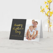 Happy Vaderdag gevouwen fotokaart | Black Kaart (Gele Bloem)