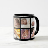 Happy Vaderdag Geweldige papa 8 Foto zwart Mok (Voorkant rechts)