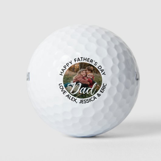 Happy Vaderdag Gift voor papa Persoonlijke foto Golfballen (Voorkant)