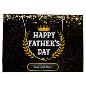 Happy Vaderdag Glam Gold Sparkle Groot Cadeauzakje (Achterkant)