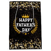 Happy Vaderdag Glam Gold Sparkle Medium Cadeauzakje (Voorkant)