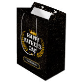 Happy Vaderdag Glam Gold Sparkle Medium Cadeauzakje (Achterkant Gekanteld)