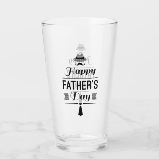 Happy Vaderdag Glass Glas (Achterkant)