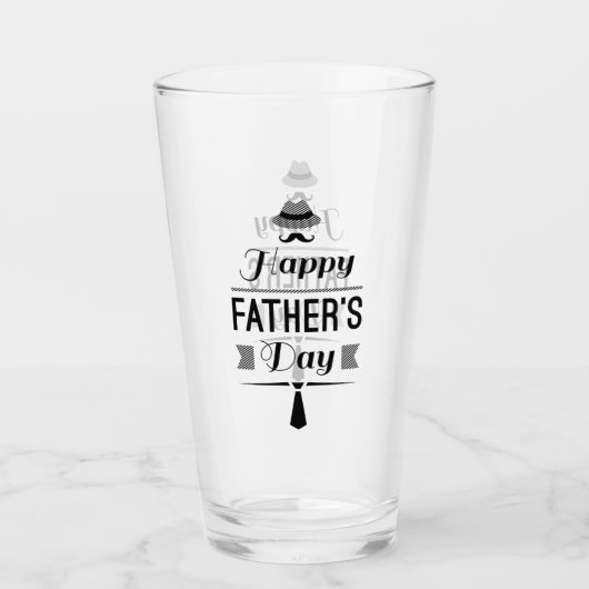 Happy Vaderdag Glass Glas (Voorkant)