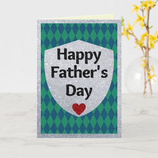Happy Vaderdag Glitter Kaart (Gele Bloem)