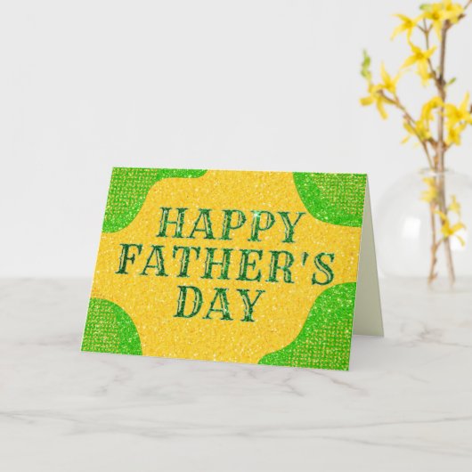 Happy Vaderdag Glitter Kaart (Gele Bloem)