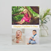 Happy Vaderdag Gold Script Photo Collage Card Folie Uitnodiging (Staand Voorkant)