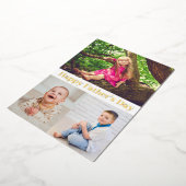 Happy Vaderdag Gold Script Photo Collage Card Folie Uitnodiging (Gedraaid)