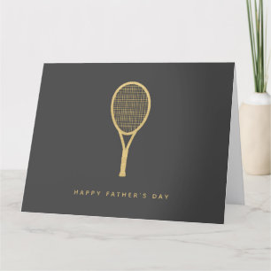 Happy Vaderdag Gold Tennis - persoonlijke kaart
