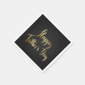 Happy Vaderdag, Gold Text op zwart Servet (Hoek)