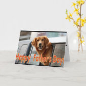 Happy Vaderdag Golden Retriever kaart (Gele Bloem)