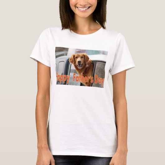 Happy Vaderdag Golden Retriever T-shirt (Voorkant)