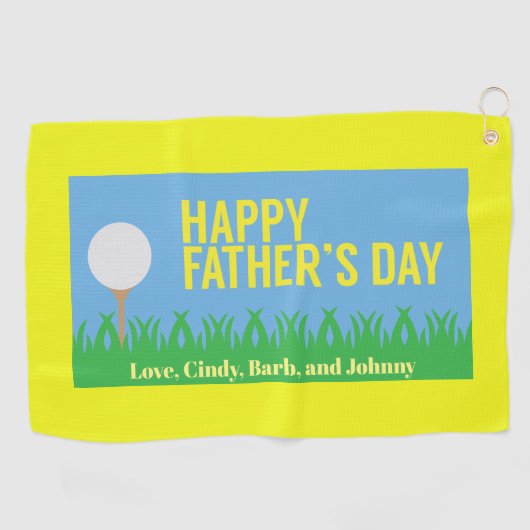 Happy Vaderdag Golf T-shirt-Personalized Golfhanddoek (Horizontaal)