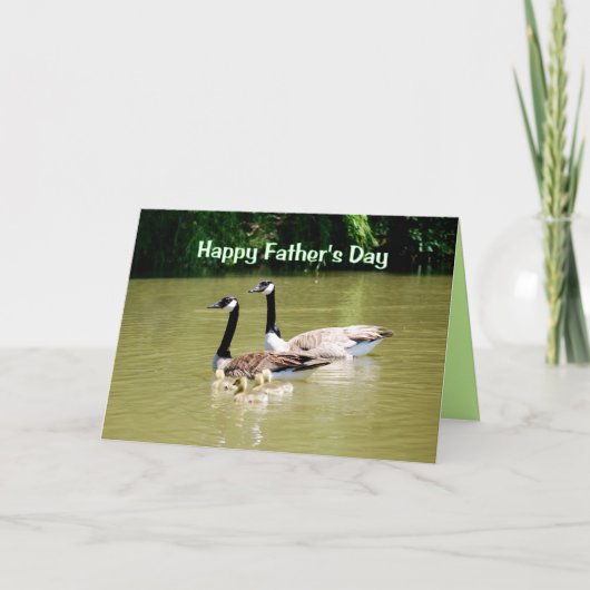 Happy Vaderdag Goose Familie Kaart (Voorkant)