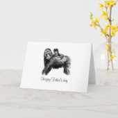 Happy Vaderdag gorilla met baby Kaart (Gele Bloem)