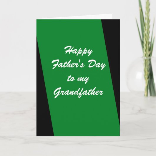 Happy Vaderdag Grandfather Green Stripe Kaart (Voorkant)