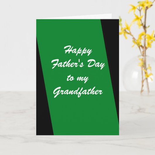 Happy Vaderdag Grandfather Green Stripe Kaart (Gele Bloem)