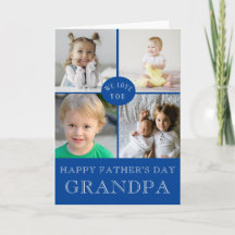 Happy Vaderdag Grandpa Blue Photo Collage