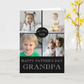 Happy Vaderdag Grandpa Photo Collage Card Kaart (Gele Bloem)