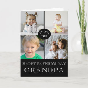 Happy Vaderdag Grandpa Photo Collage Card Kaart