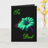 Happy Vaderdag Green Blue Daisy III Kaart (Gele Bloem)