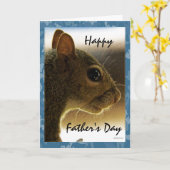 Happy Vaderdag Grey Eekhoorn Groet Kaart (Gele Bloem)