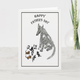 Happy Vaderdag, grijze hond en jongen, grappig Kaart